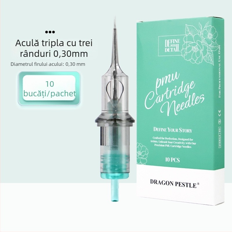 Vârf de ac PMU, de unică folosință, All-in-One pentru tatuaj sprâncene, buze și linie a ochilor