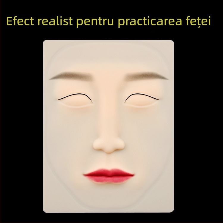 Piele de practică pentru tatuaj sprâncene, față întreagă, silicon imitatie de piele pentru pregătire semi-permanentă