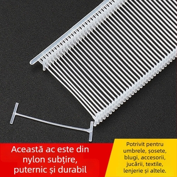 Ac pentru pistol de etichetare din nailon, formă I, ac fin din plastic, 10.000 buc.; Material: PP reciclat; Utilizări: pantaloni, șosete, pulovere, lenjerie, perdele, îmbrăcăminte, cataramă spate sutien