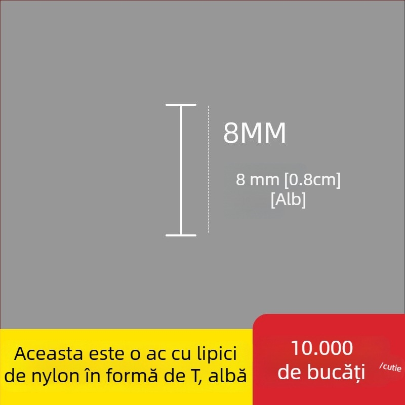 Ac pentru pistol de etichetare din nailon, formă I, ac fin din plastic, 10.000 buc.; Material: PP reciclat; Utilizări: pantaloni, șosete, pulovere, lenjerie, perdele, îmbrăcăminte, cataramă spate sutien