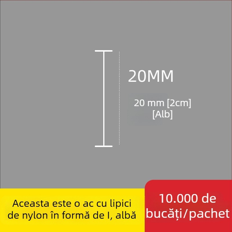 Ac pentru pistol de etichetare din nailon, formă I, ac fin din plastic, 10.000 buc.; Material: PP reciclat; Utilizări: pantaloni, șosete, pulovere, lenjerie, perdele, îmbrăcăminte, cataramă spate sutien