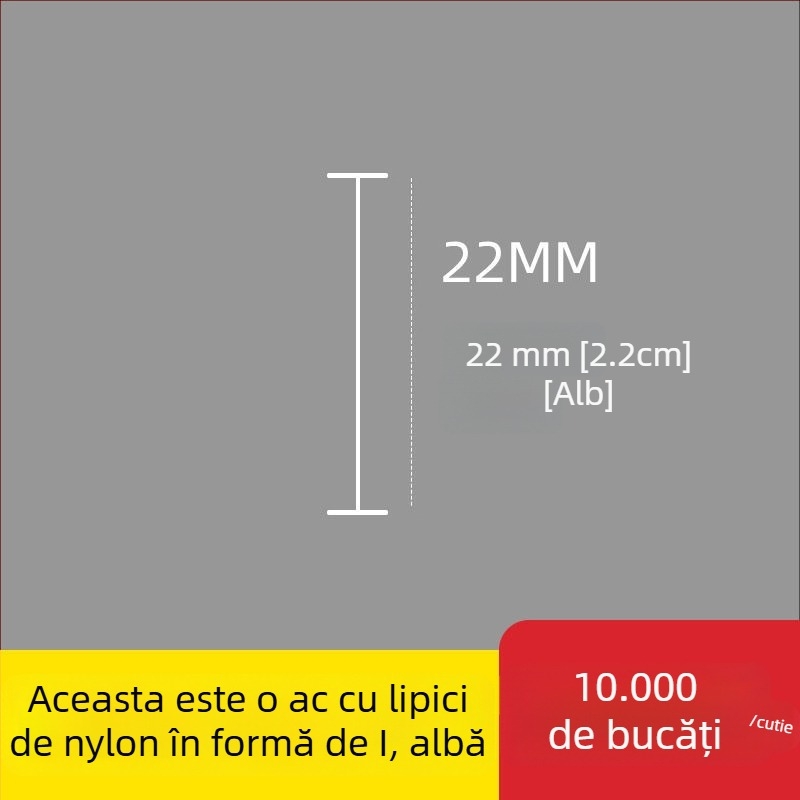 Ac pentru pistol de etichetare din nailon, formă I, ac fin din plastic, 10.000 buc.; Material: PP reciclat; Utilizări: pantaloni, șosete, pulovere, lenjerie, perdele, îmbrăcăminte, cataramă spate sutien