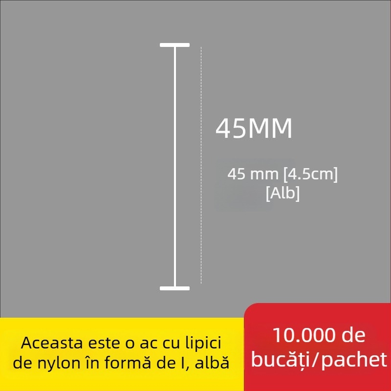 Ac pentru pistol de etichetare din nailon, formă I, ac fin din plastic, 10.000 buc.; Material: PP reciclat; Utilizări: pantaloni, șosete, pulovere, lenjerie, perdele, îmbrăcăminte, cataramă spate sutien