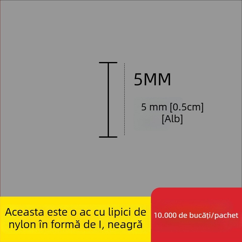 Ac pentru pistol de etichetare din nailon, formă I, ac fin din plastic, 10.000 buc.; Material: PP reciclat; Utilizări: pantaloni, șosete, pulovere, lenjerie, perdele, îmbrăcăminte, cataramă spate sutien