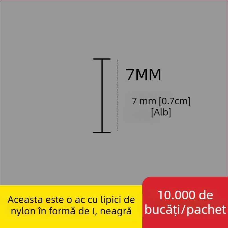 Ac pentru pistol de etichetare din nailon, formă I, ac fin din plastic, 10.000 buc.; Material: PP reciclat; Utilizări: pantaloni, șosete, pulovere, lenjerie, perdele, îmbrăcăminte, cataramă spate sutien