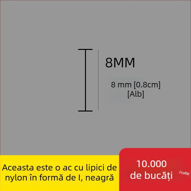 Ac pentru pistol de etichetare din nailon, formă I, ac fin din plastic, 10.000 buc.; Material: PP reciclat; Utilizări: pantaloni, șosete, pulovere, lenjerie, perdele, îmbrăcăminte, cataramă spate sutien