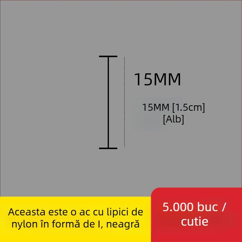 Ac pentru pistol de etichetare din nailon, formă I, ac fin din plastic, 10.000 buc.; Material: PP reciclat; Utilizări: pantaloni, șosete, pulovere, lenjerie, perdele, îmbrăcăminte, cataramă spate sutien