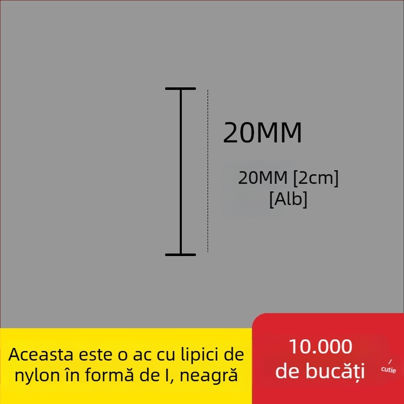 Ac pentru pistol de etichetare din nailon, formă I, ac fin din plastic, 10.000 buc.; Material: PP reciclat; Utilizări: pantaloni, șosete, pulovere, lenjerie, perdele, îmbrăcăminte, cataramă spate sutien
