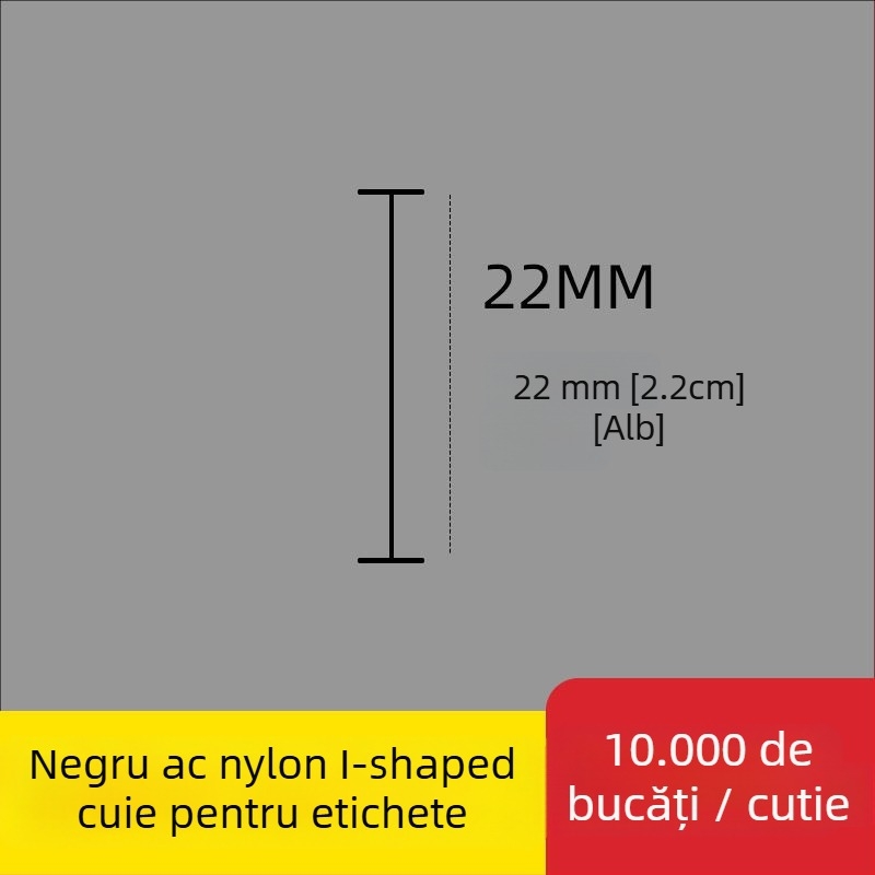 Ac pentru pistol de etichetare din nailon, formă I, ac fin din plastic, 10.000 buc.; Material: PP reciclat; Utilizări: pantaloni, șosete, pulovere, lenjerie, perdele, îmbrăcăminte, cataramă spate sutien