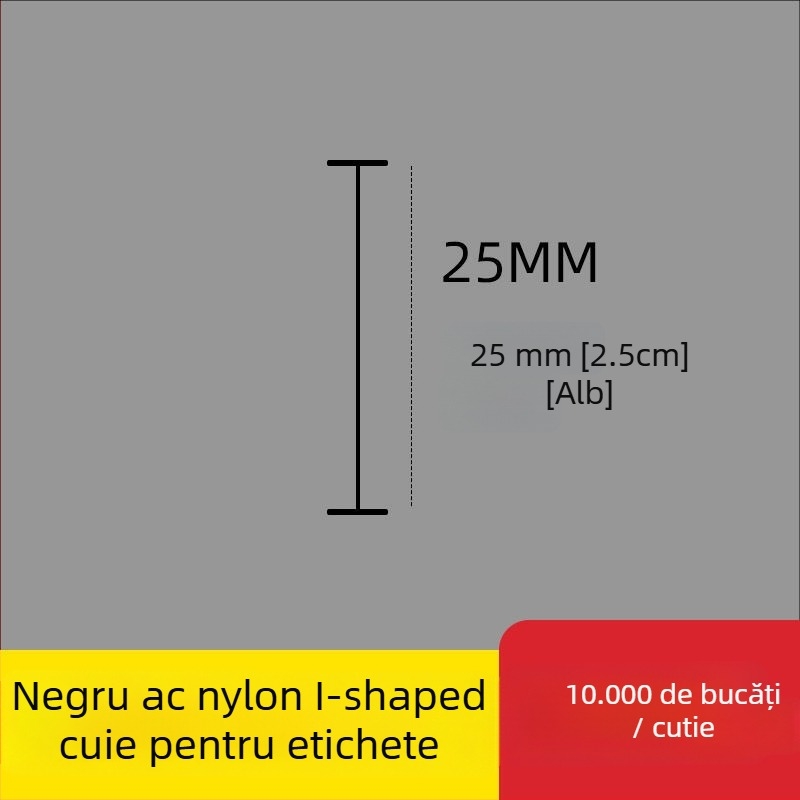 Ac pentru pistol de etichetare din nailon, formă I, ac fin din plastic, 10.000 buc.; Material: PP reciclat; Utilizări: pantaloni, șosete, pulovere, lenjerie, perdele, îmbrăcăminte, cataramă spate sutien