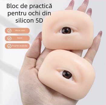 Modul de antrenament 5D din silicon pentru ochi și sprâncene, pentru tatuaje - silicon moale, simulare 3D a ochilor și sprânenelor, pentru începători