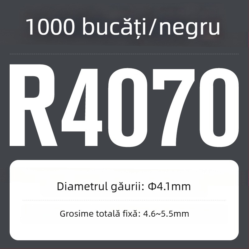 R-tip nailon rivet cu extindere din plastic și cataramă; Material: Nylon PA-66; Standard: Standard Național; Tip de pin: cuie de presiune
