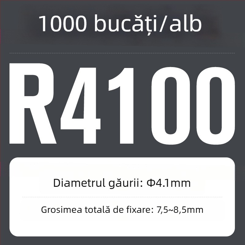 R-tip nailon rivet cu extindere din plastic și cataramă; Material: Nylon PA-66; Standard: Standard Național; Tip de pin: cuie de presiune