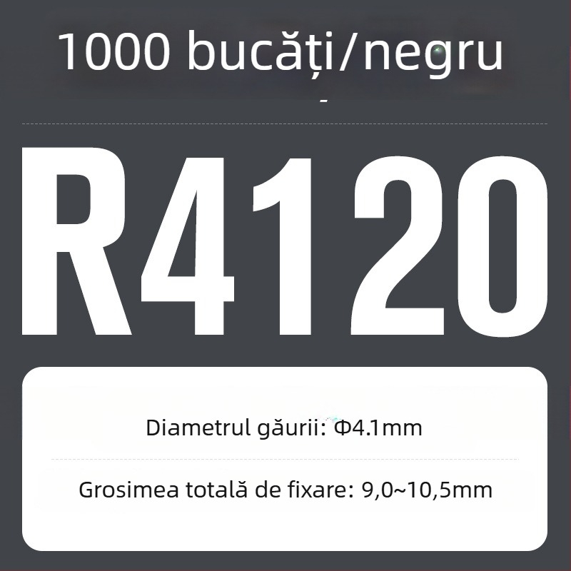 R-tip nailon rivet cu extindere din plastic și cataramă; Material: Nylon PA-66; Standard: Standard Național; Tip de pin: cuie de presiune