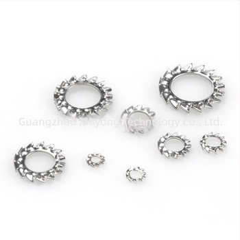 Șaibă de siguranță zimțată exterioară din oțel inoxidabil 304, set de 300 bucăți, formă de crizantemă