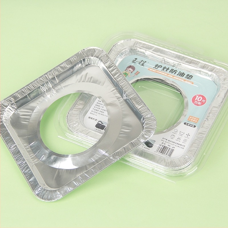 Covoraș de protecție din folie de aluminiu pentru aragaz, rotund, 50 microni, suport pentru aragaz, Dongsheng