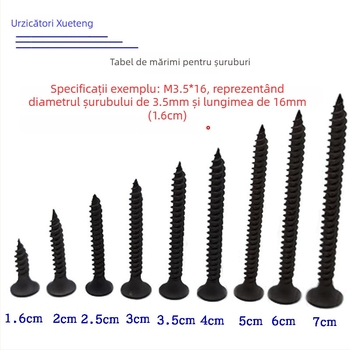 Snowteng șuruburi autoforante pentru gips-carton, cap încastrat, fosfotate, oțel carbon 1022, GB14210