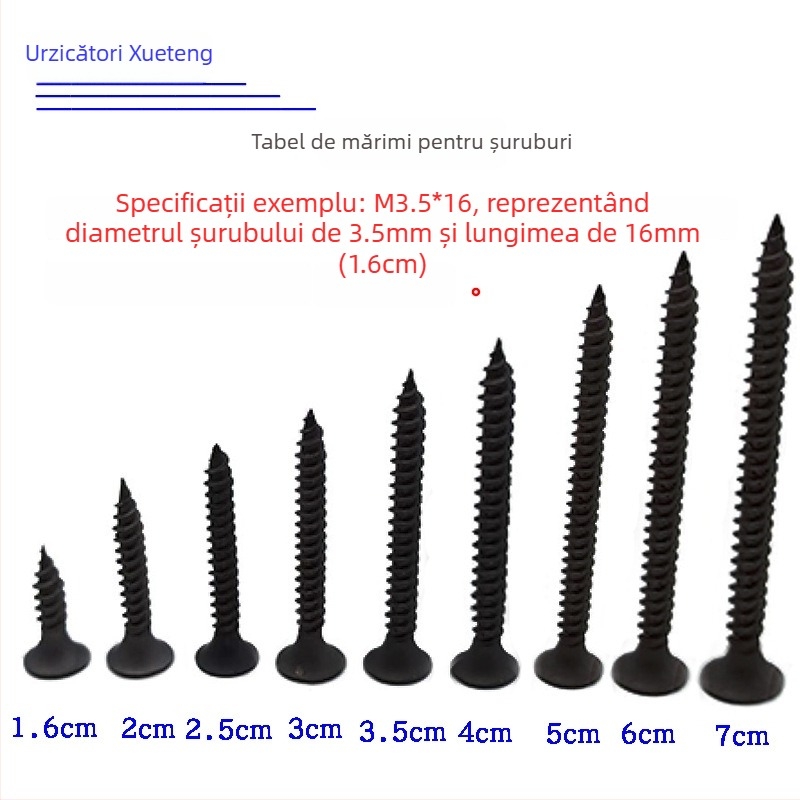Snowteng șuruburi autoforante pentru gips-carton, cap încastrat, fosfotate, oțel carbon 1022, GB14210