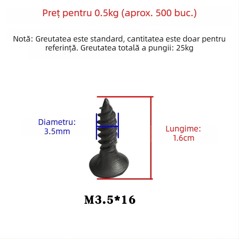 Snowteng șuruburi autoforante pentru gips-carton, cap încastrat, fosfotate, oțel carbon 1022, GB14210