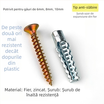 Șurub de expansiune autofiletant cu țeavă de expansiune din oțel, marca Neck Strength, clasele B și C