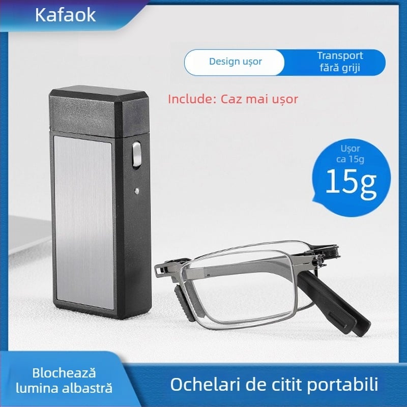 Ochelari de citit cu lentile din rășină, protecție împotriva luminii albastre, ramă metalică, cadru complet, fără sprijin pentru vedere de aproape