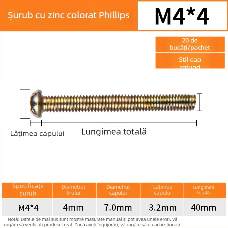 Șuruburi pentru panoul întrerupător, cap rotund, filetare M4, standard GB/GB-T