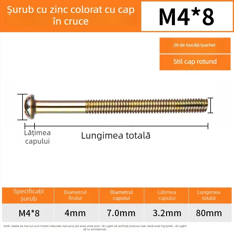 Șuruburi pentru panoul întrerupător, cap rotund, filetare M4, standard GB/GB-T
