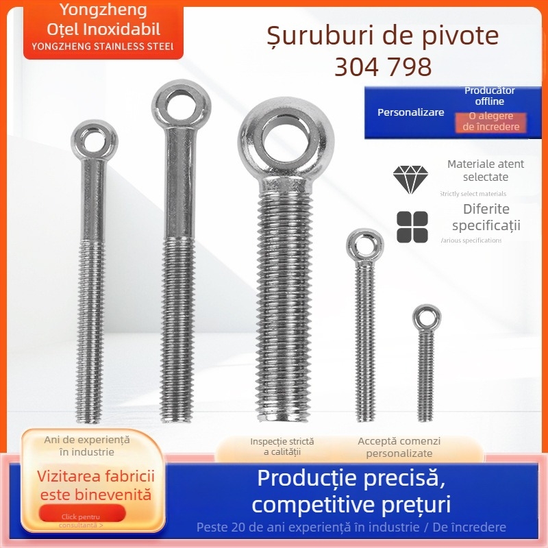 Șurub de unire din oțel inoxidabil 304 cu gaură, cap rotund, standard Gb798