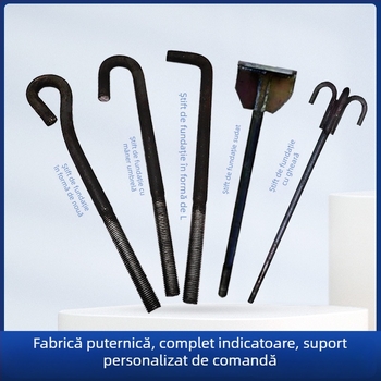 Șuruburi de ancorare pentru structuri din oțel – componente încorporate, GB799, oțel din carbon Q235, suprafață: culoare naturală