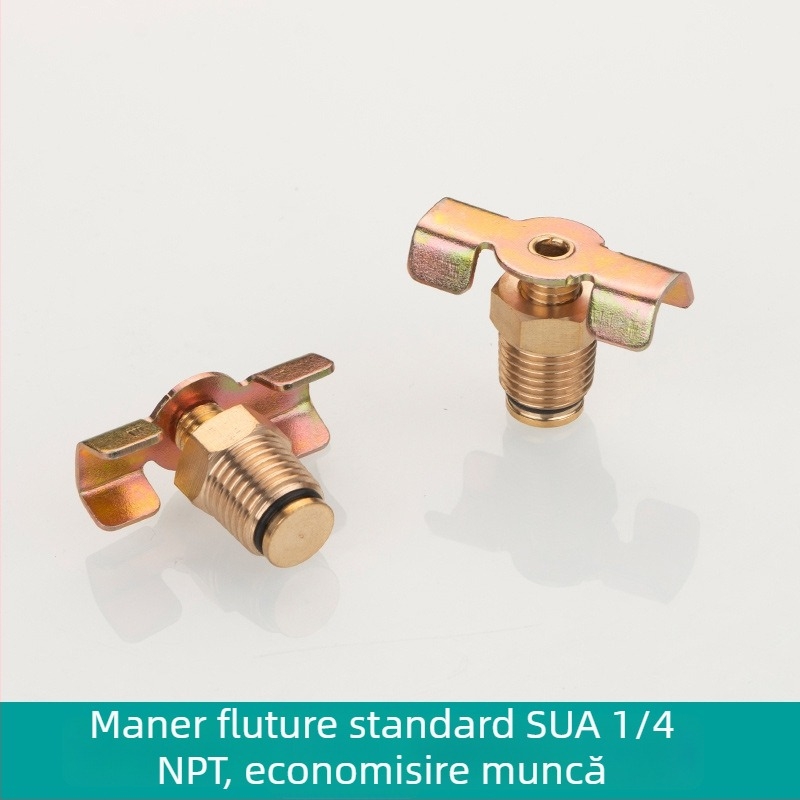 Ventil de drenaj din cupru pentru compresor de aer, acționare manuală, flux unidirecțional, drenaj apă