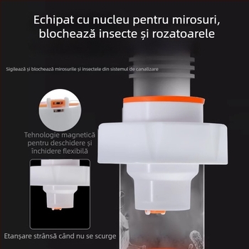 Plug deodorant pentru conducte – inel etanș pentru drenaj podea și chiuvetă, supapă anti-retur, ABS, Mi Xiaoxiao