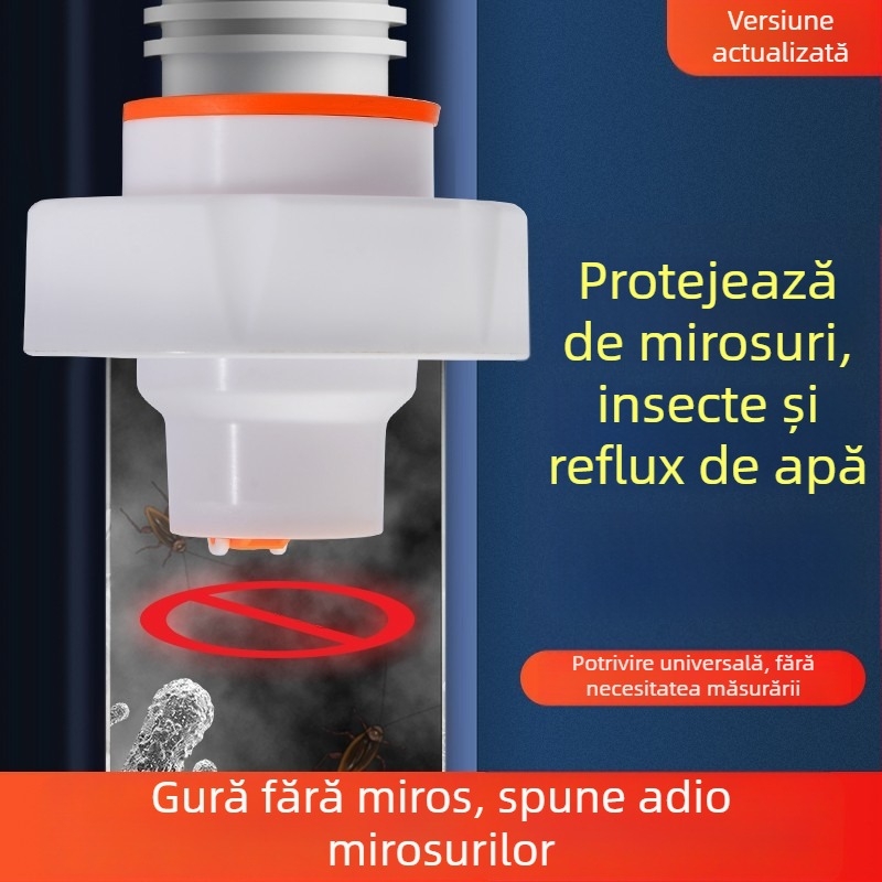 Plug deodorant pentru conducte – inel etanș pentru drenaj podea și chiuvetă, supapă anti-retur, ABS, Mi Xiaoxiao