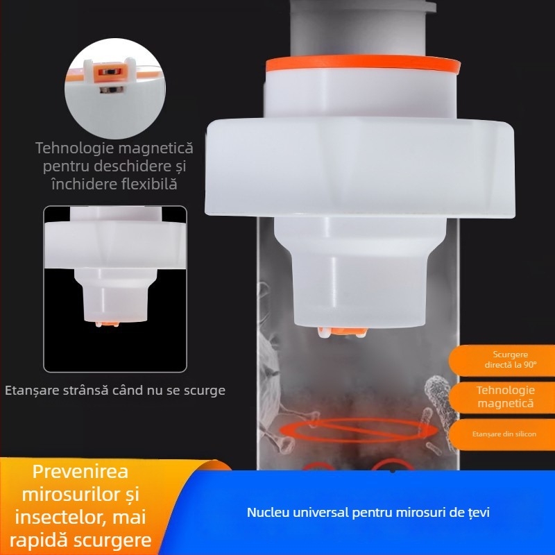 Plug deodorant pentru conducte – inel etanș pentru drenaj podea și chiuvetă, supapă anti-retur, ABS, Mi Xiaoxiao