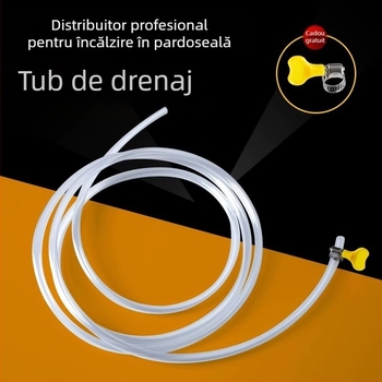 Țeavă pentru încălzire în pardoseală cu conductă de eliberare a apei, distribuitor de apă, ventil de aer și furtun de drenaj