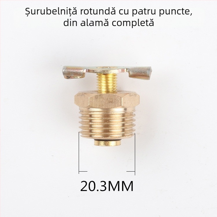 Supapă de golire cu șurub pentru compresor de aer fără ulei — corp din cupru, acționare manuală, flux unidirecțional, clapetă tip fluture, supapă de evacuare rapidă