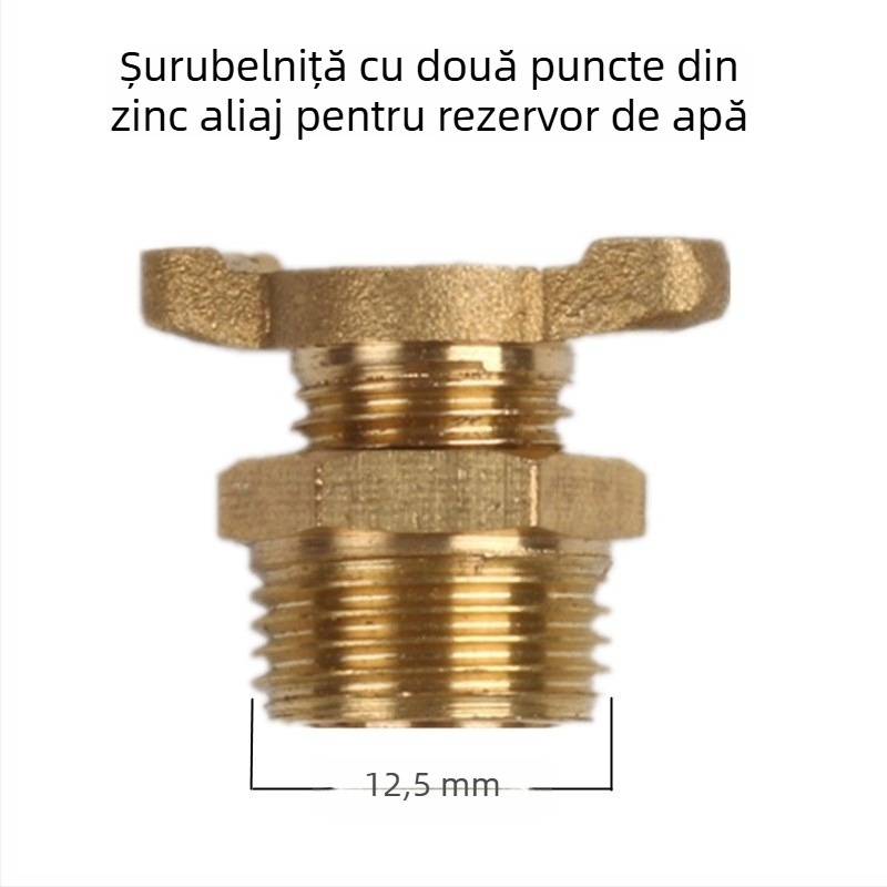 Supapă de golire cu șurub pentru compresor de aer fără ulei — corp din cupru, acționare manuală, flux unidirecțional, clapetă tip fluture, supapă de evacuare rapidă