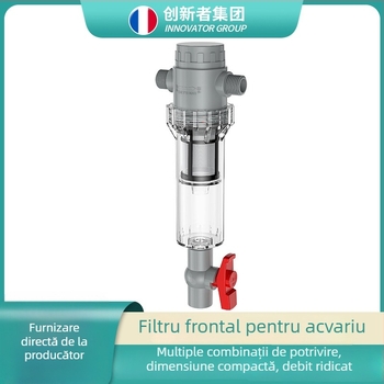 Filtru extensibil pentru acvariu cu plasă 10–200, cameră de sedimentare și supapă cu bilă (mediu filtrant)