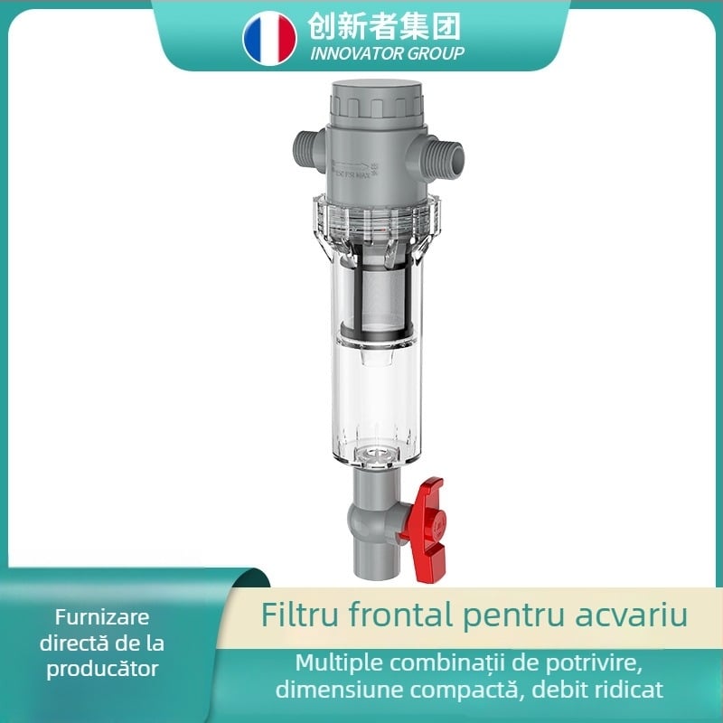 Filtru extensibil pentru acvariu cu plasă 10–200, cameră de sedimentare și supapă cu bilă (mediu filtrant)