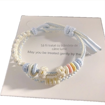 Brățară DIY din cord, stil influencer, unisex; țesut manual; origine Lianyungang