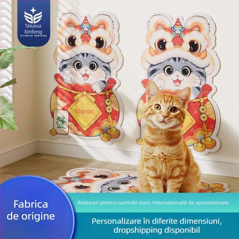 Placă de zgâriere pentru pisici din PVC, montare verticală pe perete, poate fi tăiată, stil desen animat, brand Xinfeng Star