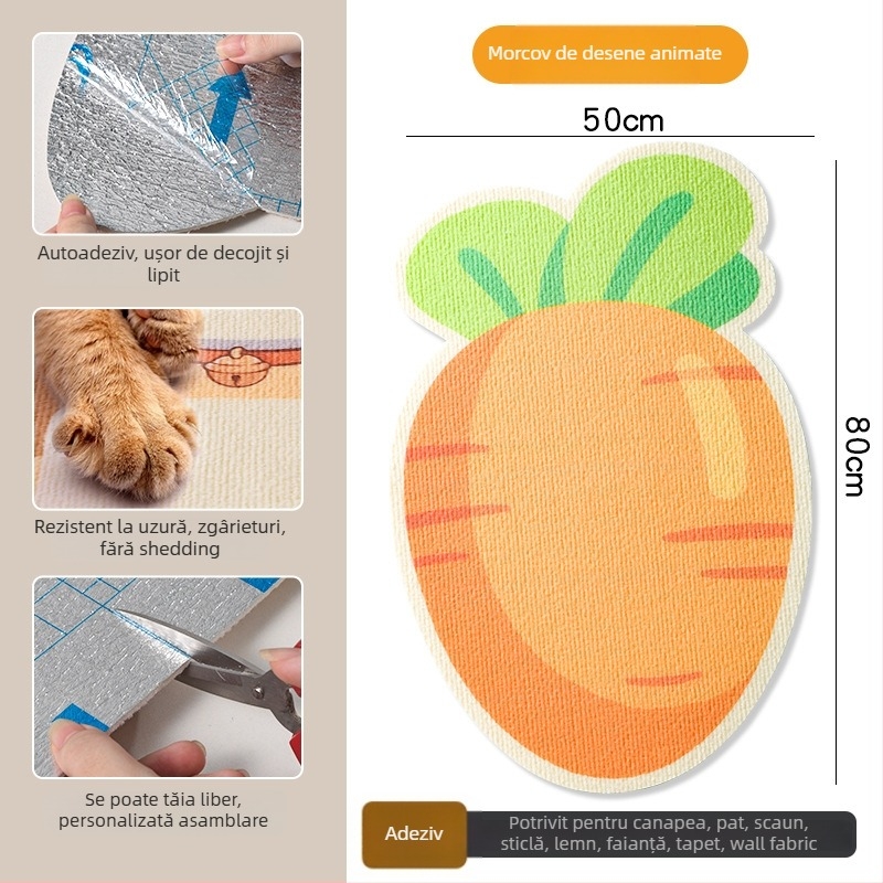 Placă de zgâriere pentru pisici din PVC, montare verticală pe perete, poate fi tăiată, stil desen animat, brand Xinfeng Star