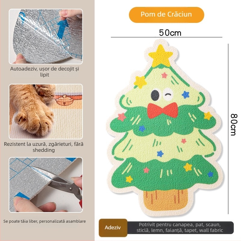 Placă de zgâriere pentru pisici din PVC, montare verticală pe perete, poate fi tăiată, stil desen animat, brand Xinfeng Star