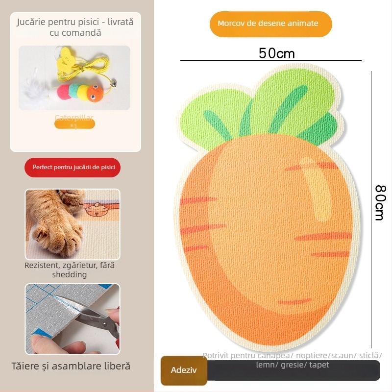 Placă de zgâriere pentru pisici din PVC, montare verticală pe perete, poate fi tăiată, stil desen animat, brand Xinfeng Star