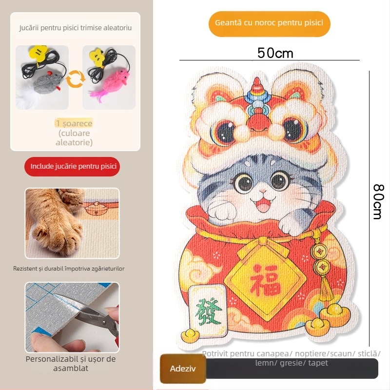 Placă de zgâriere pentru pisici din PVC, montare verticală pe perete, poate fi tăiată, stil desen animat, brand Xinfeng Star