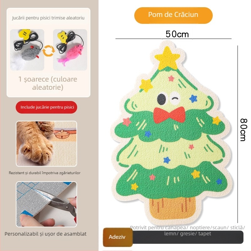 Placă de zgâriere pentru pisici din PVC, montare verticală pe perete, poate fi tăiată, stil desen animat, brand Xinfeng Star