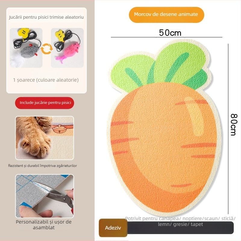 Placă de zgâriere pentru pisici din PVC, montare verticală pe perete, poate fi tăiată, stil desen animat, brand Xinfeng Star