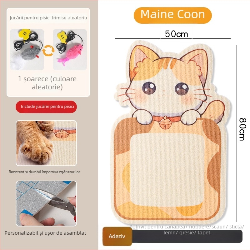 Placă de zgâriere pentru pisici din PVC, montare verticală pe perete, poate fi tăiată, stil desen animat, brand Xinfeng Star