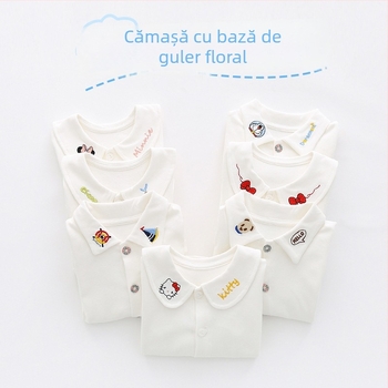 Tricou tricotat pentru copii din bumbac 100%, unisex, mâneci lungi, Clasa A, pentru toate anotimpurile