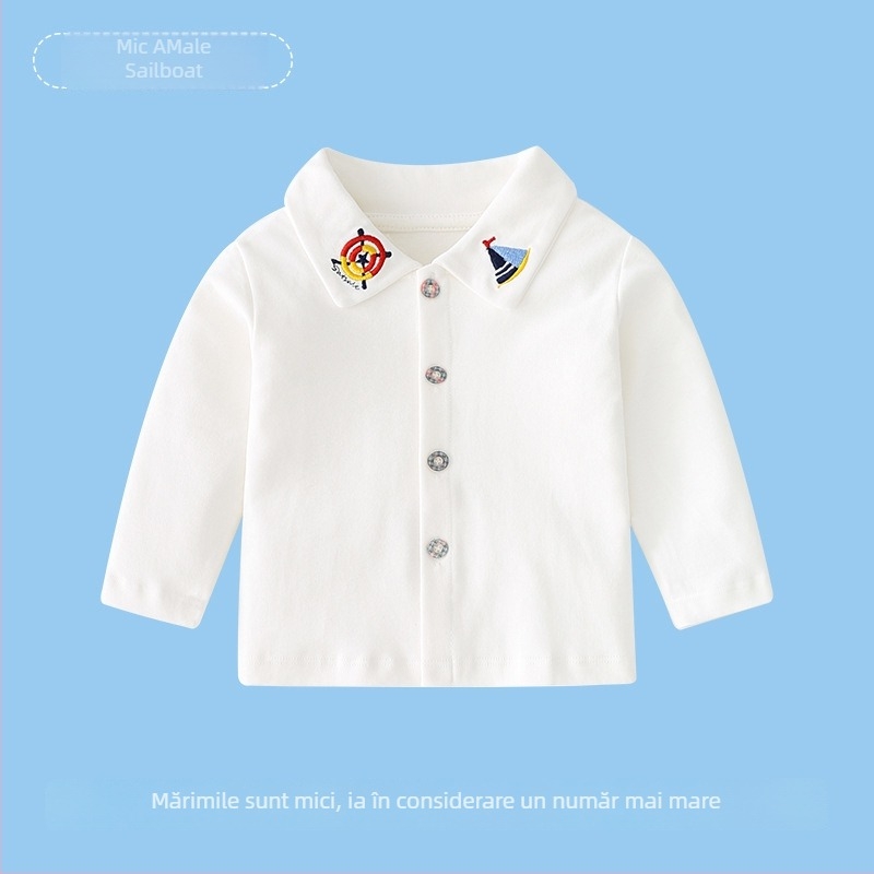 Tricou tricotat pentru copii din bumbac 100%, unisex, mâneci lungi, Clasa A, pentru toate anotimpurile