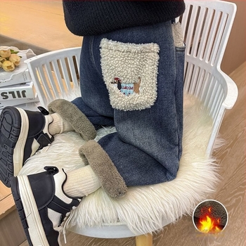 Blugi pentru fete, stil coreean, talie elastică, lungi, pentru iarnă